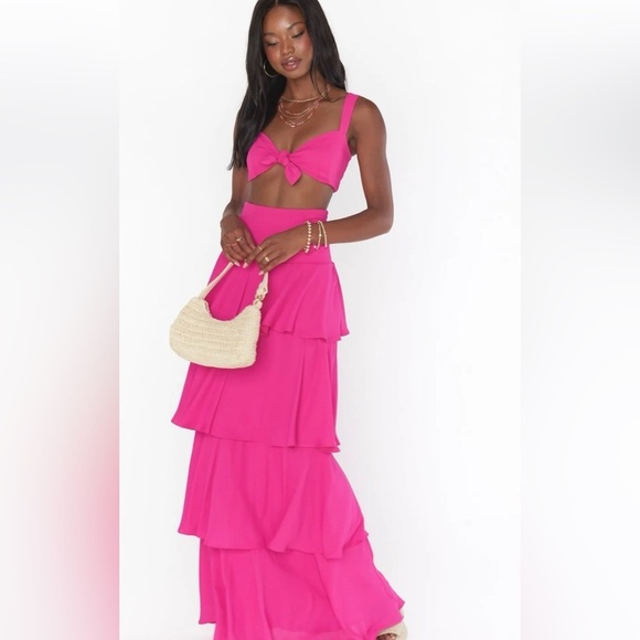 Show me Your Mumu Pink Crop Top - Picture 1 of 6